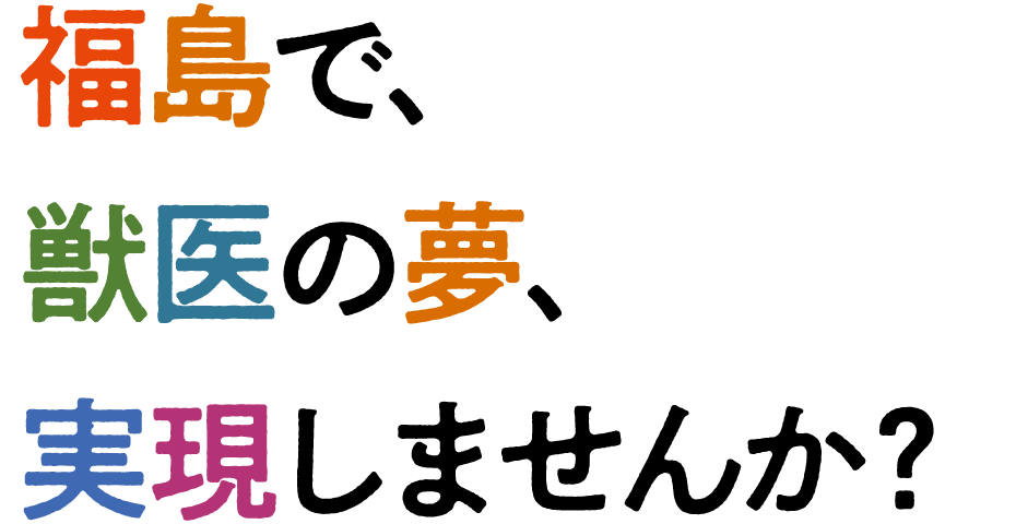 福島で、獣医の夢、実現しませんか？