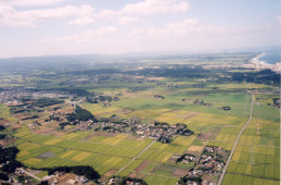 南相馬市原町区の上空写真