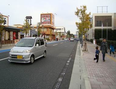 一般県道河内郡山線　郡山市長者工区の施工後です