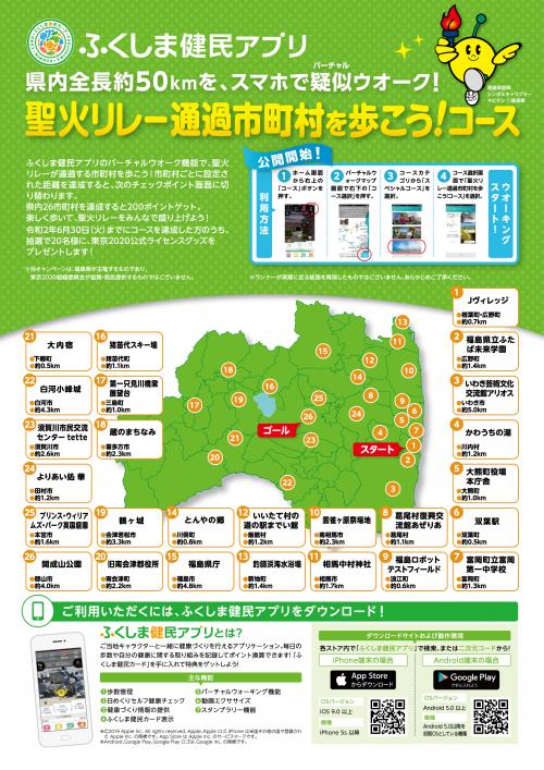 聖火リレー市町村を歩こう！コースのチラシ