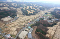 経営体育成基盤整備事業実施前の坂本地区（白河市）の全景写真