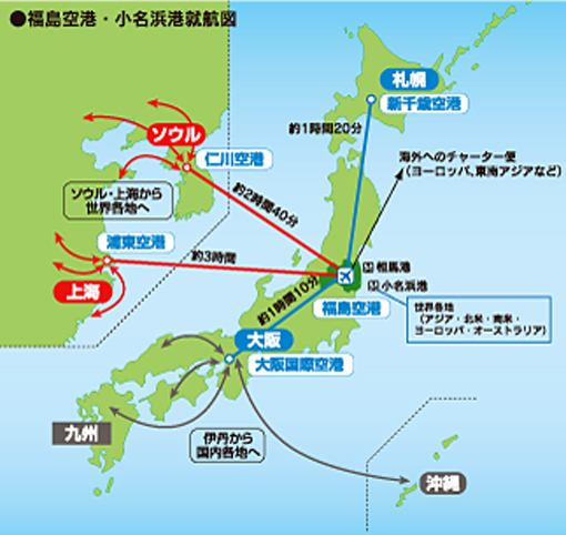 福島空港･小名浜港就航図