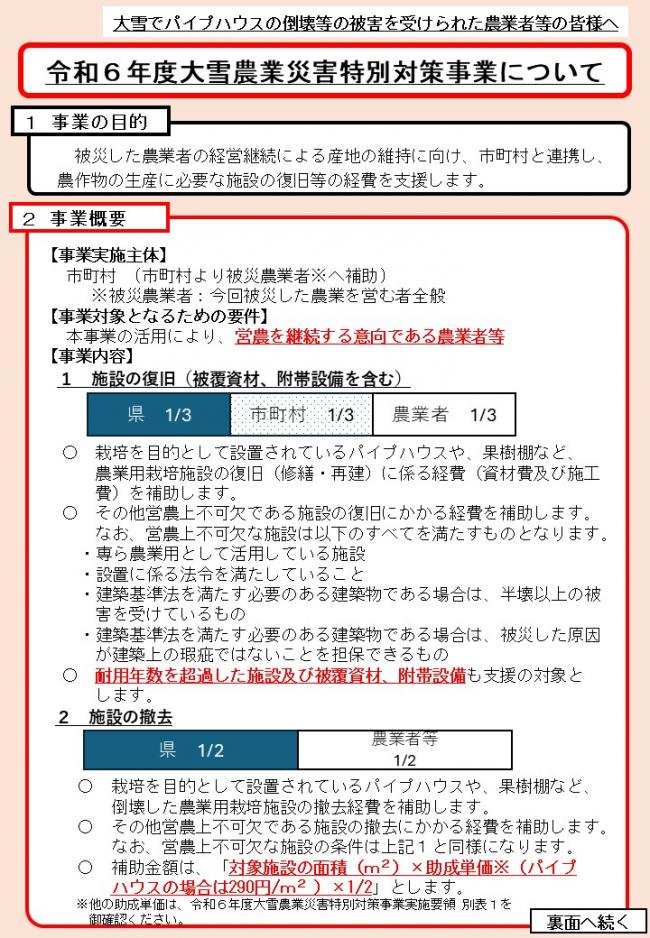 事業チラシの表面。表示されていない場合は、PDFファイルをダウンロードください。