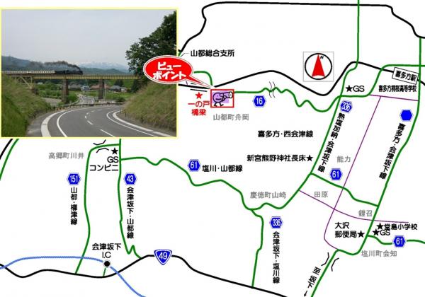 一の戸川鉄橋の概略地図